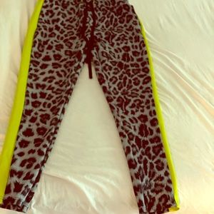 Cheetah print / highlighter jogger pants